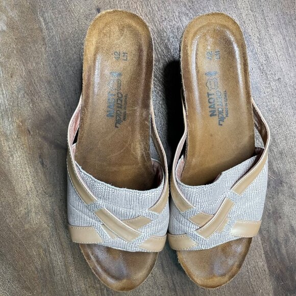 Naot Cork Wedge Sandals Size US 11 Leather - Picture 4 of 12
